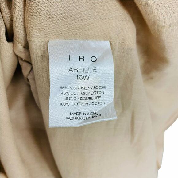 IRO Blush Keyhole Abeille Blouse Flare Sleeve Size 16W - Picture 6 of 8